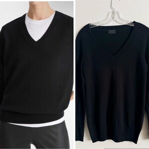 J Crew Women’s Black V-Neck 100 Cashmere Sweater